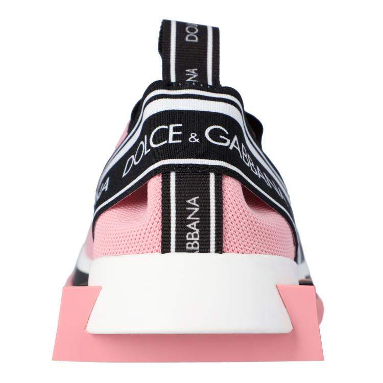 مملوكة مسبقًا Dolce & Gabbana Pink Stretch jersey Logo Sorrento Sneakers EU 37