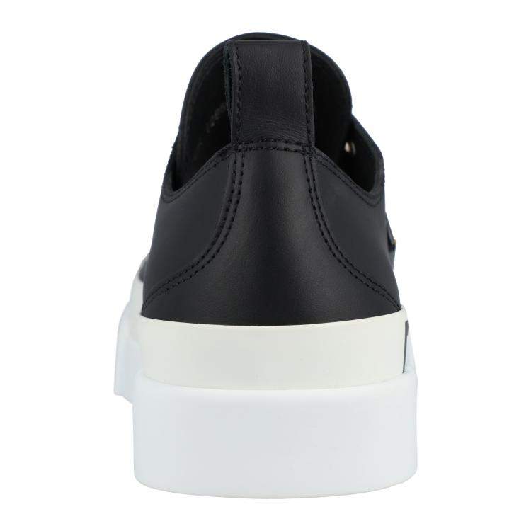 مملوكة مسبقًا Dolce & Gabbana Black/White Calfskin logo-detailed plate and logo print Portofino light Sneakers EU 35.5
