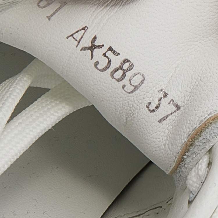 Pre Owned Dolce & Gabbana White/Blush Pink Leather Daymaster Sneakers Size 37