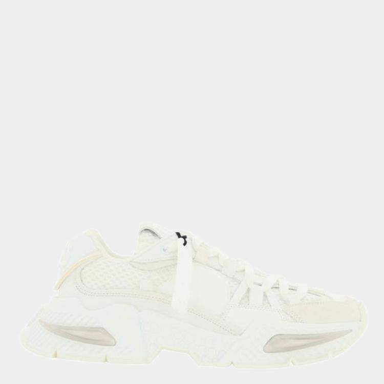 مملوكة مسبقًا Dolce & Gabbana White Mixed-material Airmaster Sneakers Size EU 36