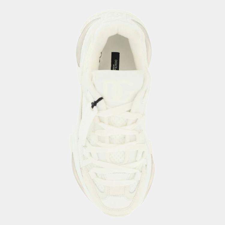 مملوكة مسبقًا Dolce & Gabbana White Mixed-material Airmaster Sneakers Size EU 36