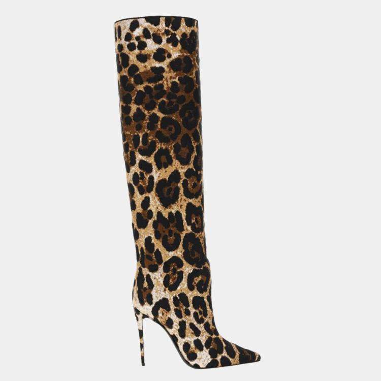 Dolce & Gabbana Brown Leopard print Jacquard Boots Size EU 38 Dolce &  Gabbana | TLC