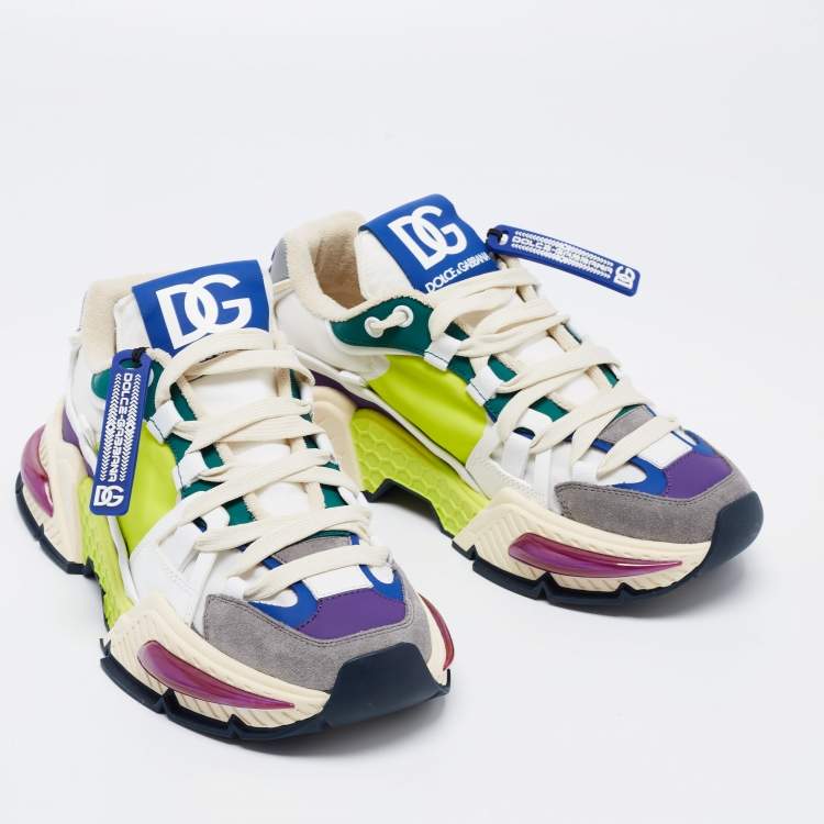 Pre Owned Dolce & Gabbana Multicolor Nylon and Rubber Airmaster Low Top Sneakers Size 39