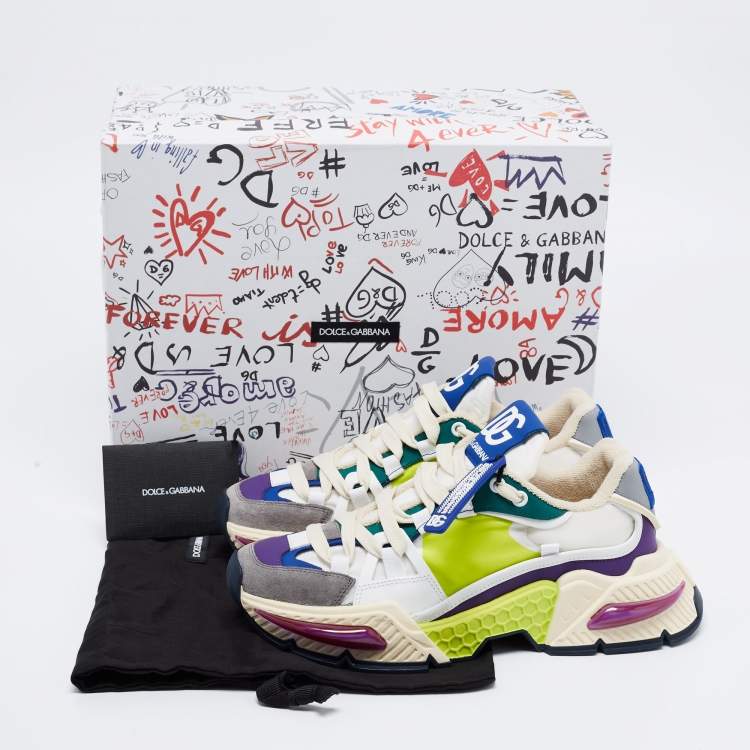 Pre Owned Dolce & Gabbana Multicolor Nylon and Rubber Airmaster Low Top Sneakers Size 39