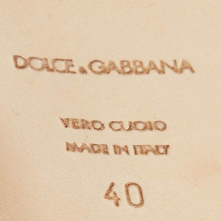 Pre Owned Dolce & Gabbana Black/Silver Sequins Smoking Slippers Size 40