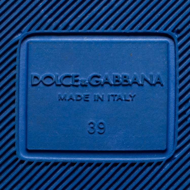 Pre Owned Dolce & Gabbana Tricolor Majolica Print Patent Leather Slides Size 39