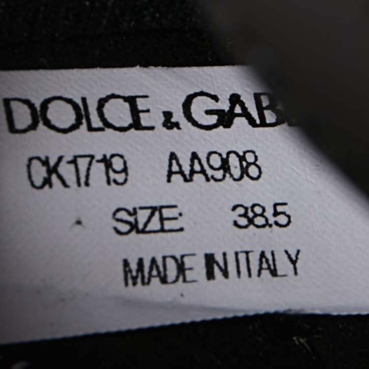 Pre Owned Dolce & Gabbana Black Suede and Leather Sorrento High Top Sneakers Size 38.5