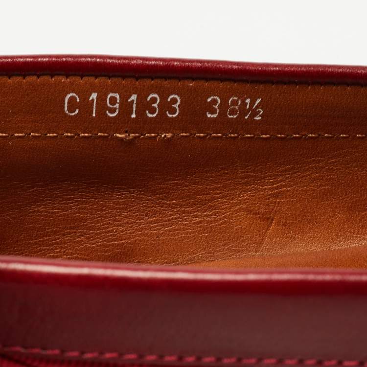 Pre Owned Dolce & Gabbana Burgundy Brocade Fabric and Leather Crystal Embellished Loafers Size 38.5