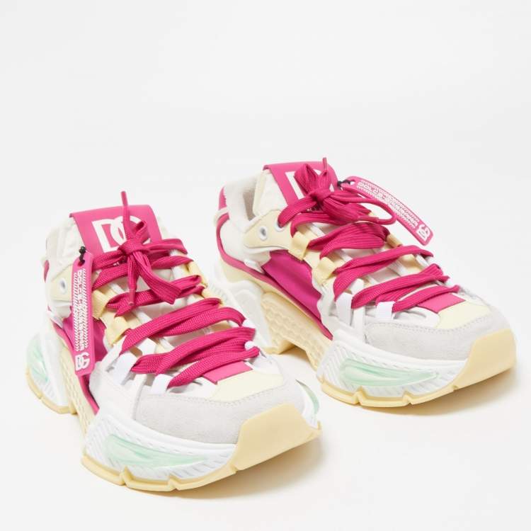 مملوكة مسبقًا Dolce & Gabbana Multicolor Nylon and Suede Low Top Sneakers Size 38