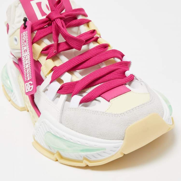 مملوكة مسبقًا Dolce & Gabbana Multicolor Nylon and Suede Low Top Sneakers Size 38
