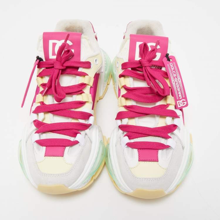 مملوكة مسبقًا Dolce & Gabbana Multicolor Nylon and Suede Low Top Sneakers Size 38