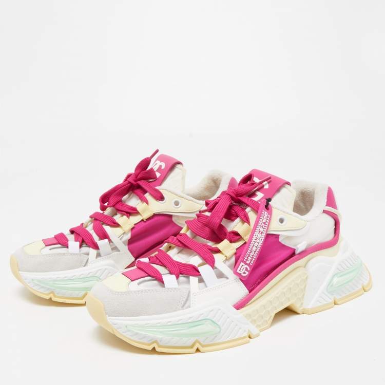 مملوكة مسبقًا Dolce & Gabbana Multicolor Nylon and Suede Low Top Sneakers Size 38