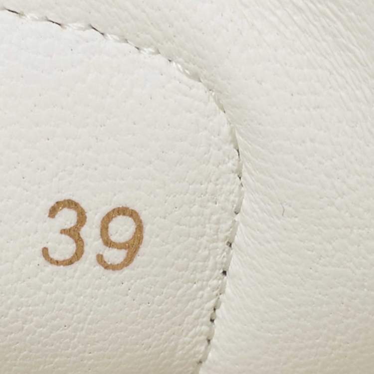 Pre Owned Dolce & Gabbana White Leather Embellished Portofino Sneakers Size 39