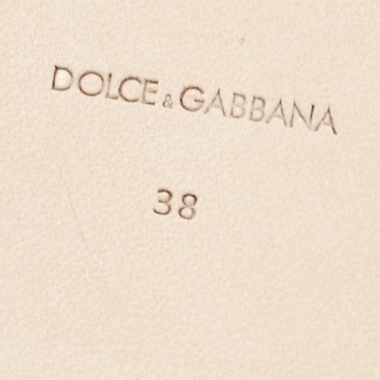 مملوكة مسبقًا Dolce & Gabbana Gold Foil Leather DG Millennials Flat Slides Size 38