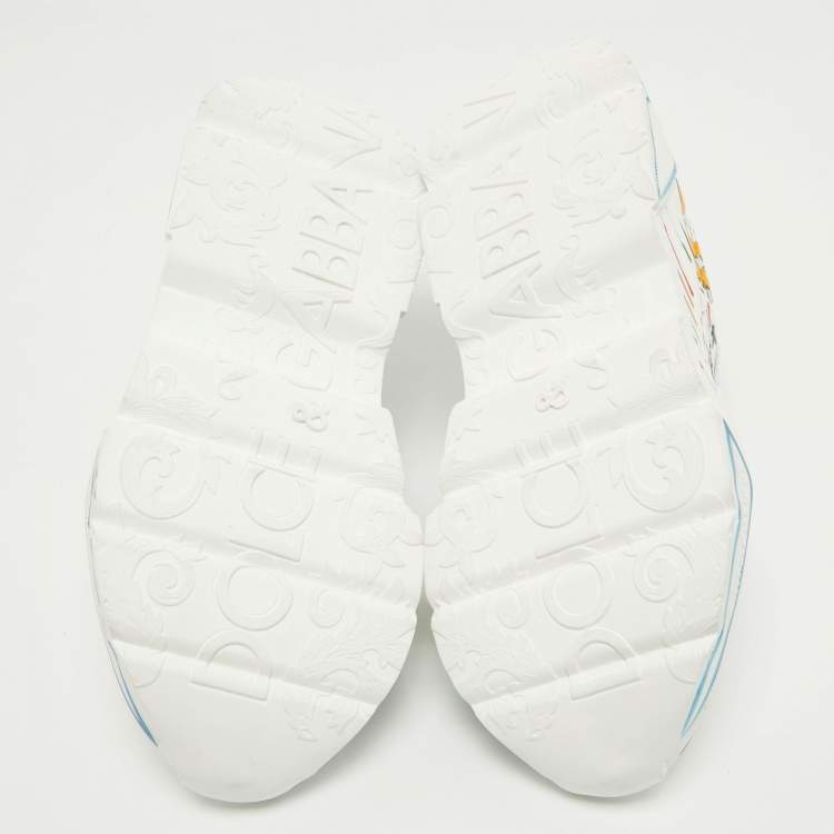 مملوكة مسبقًا Dolce & Gabbana White Leather daymaster Sneakers Size 41