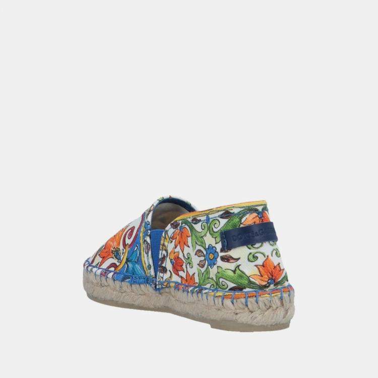 Pre Owned Dolce & Gabbana Multicolor Canvas Espadrilles 33