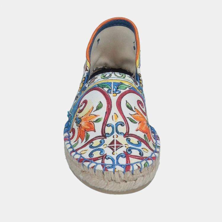 Pre Owned Dolce & Gabbana Multicolor Canvas Espadrilles 33