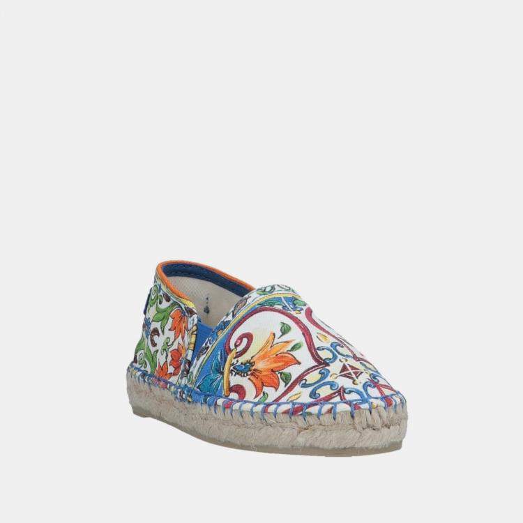 Pre Owned Dolce & Gabbana Multicolor Canvas Espadrilles 33