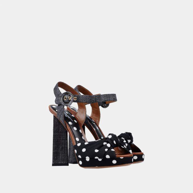 Pre Owned Dolce & Gabbana Fabric Ankle Strap Sandals 38