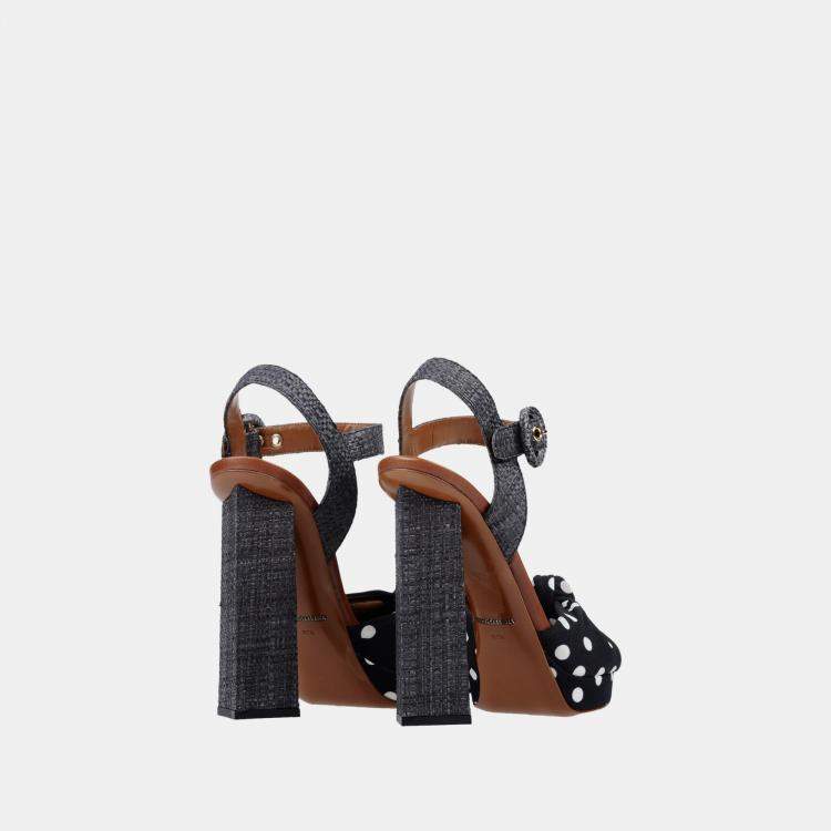 Pre Owned Dolce & Gabbana Fabric Ankle Strap Sandals 38