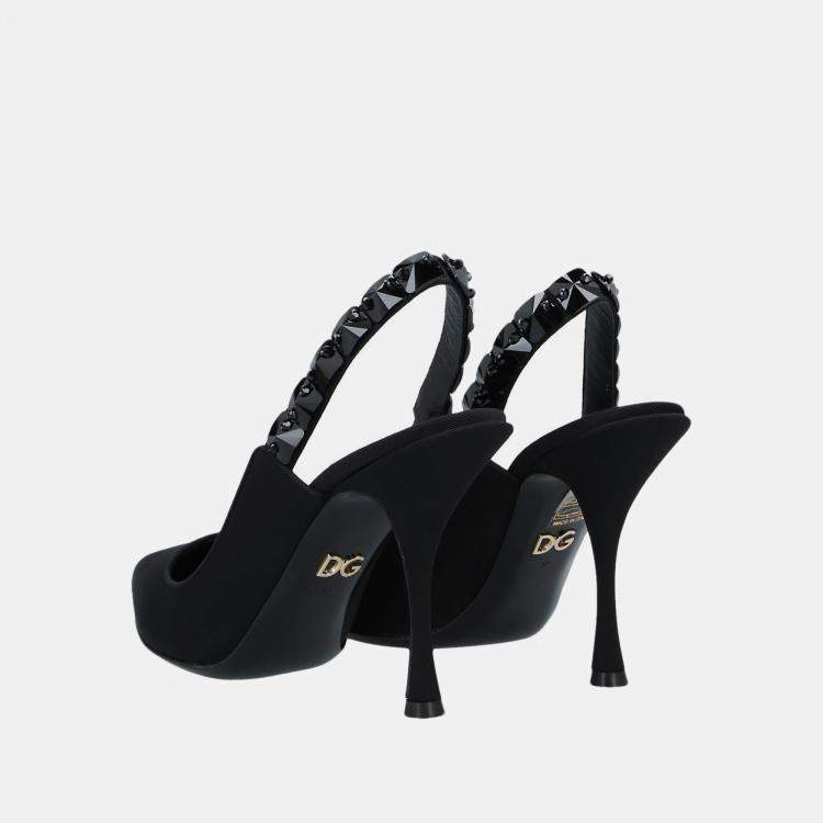 Pre Owned Dolce & Gabbana Fabric Slingback Pumps 36
