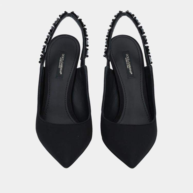 Pre Owned Dolce & Gabbana Fabric Slingback Pumps 36