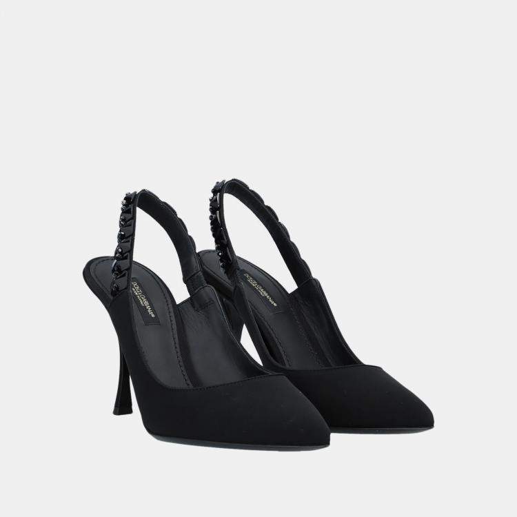 Pre Owned Dolce & Gabbana Fabric Slingback Pumps 36