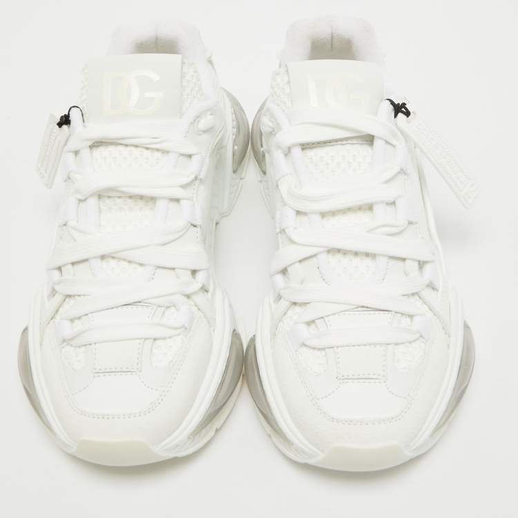 Pre Owned Dolce & Gabbana Leather and Mesh Airmaster Low Top Sneakers Size 38