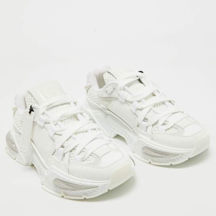 Pre Owned Dolce & Gabbana Leather and Mesh Airmaster Low Top Sneakers Size 38