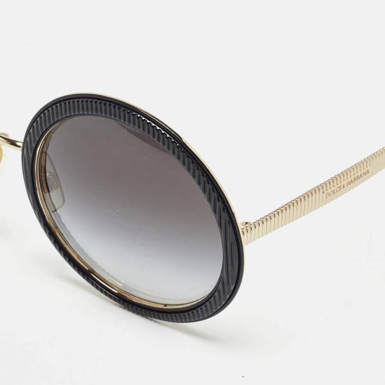 Pre Owned Dolce & Gabbana Black Gradient DG2179 Frame Round Sunglasses