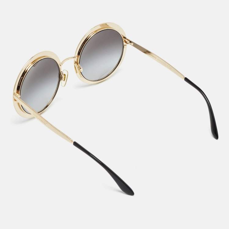 Pre Owned Dolce & Gabbana Black Gradient DG2179 Frame Round Sunglasses