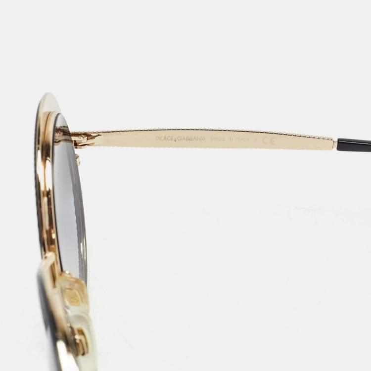 Pre Owned Dolce & Gabbana Black Gradient DG2179 Frame Round Sunglasses
