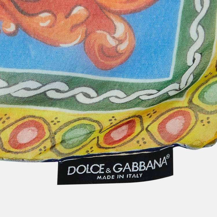 Pre Owned Dolce & Gabbana Multicolor Teatro Dei Pupi Silk Square Scarf