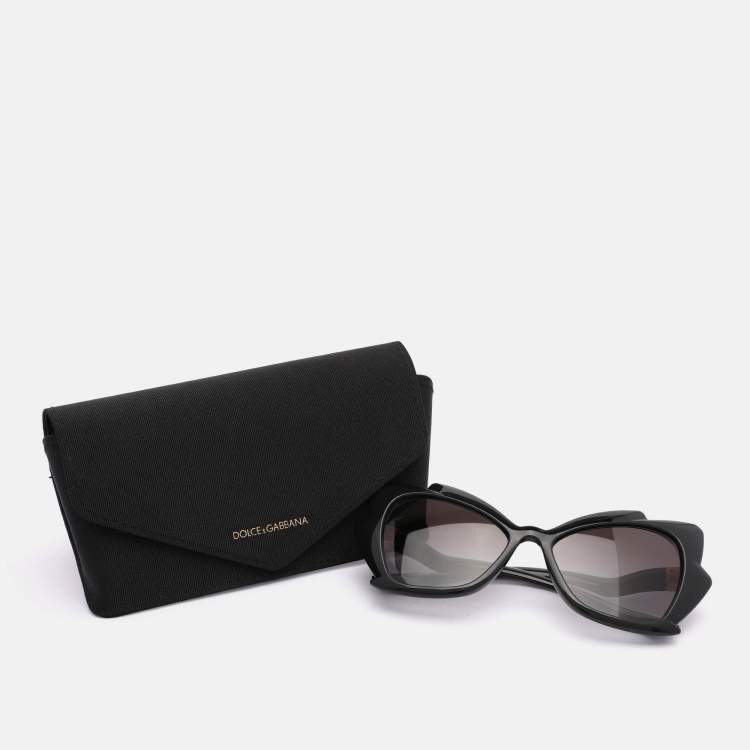 Pre Owned Dolce & Gabbana Black Acetate DG6166 Cat Eye Sunglasses