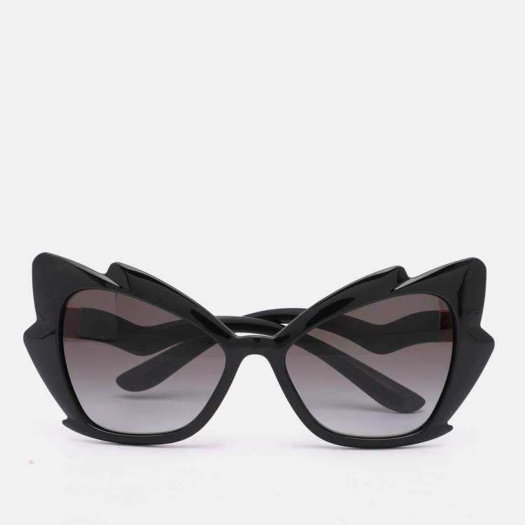 Pre Owned Dolce & Gabbana Black Acetate DG6166 Cat Eye Sunglasses