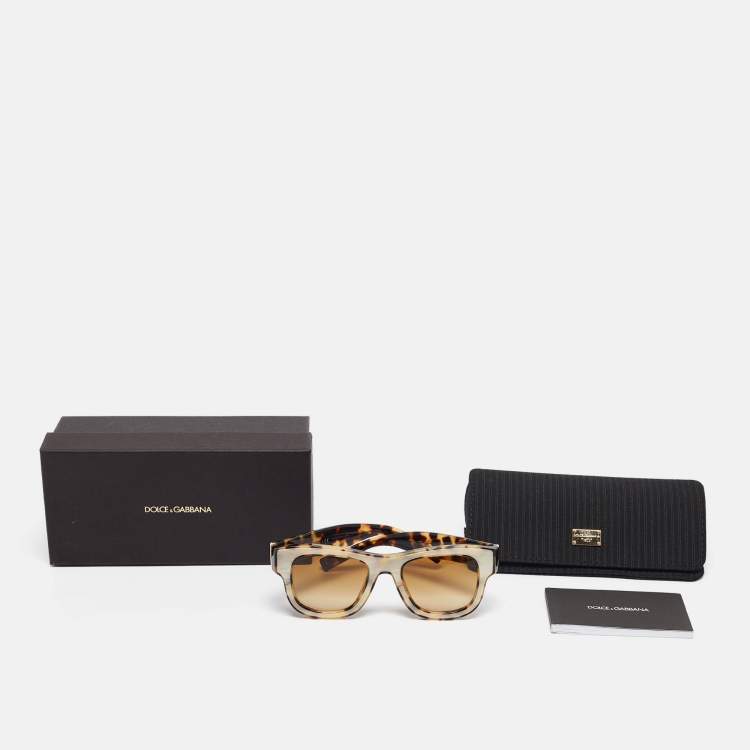 Pre Owned Dolce & Gabbana Tortoise Brown Gradient DG4379-F Wayfarer Sunglasses