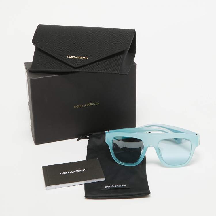 Pre Owned Dolce & Gabbana Light Blue Gradient DG4398 F Square Sunglasses