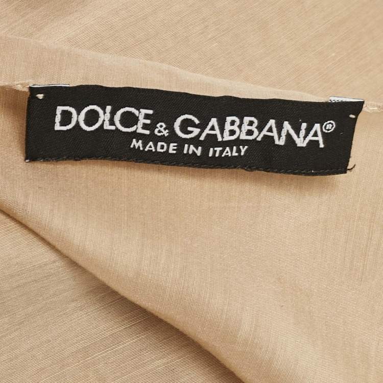 Pre Owned Dolce & Gabbana Beige Silk Square Scarf