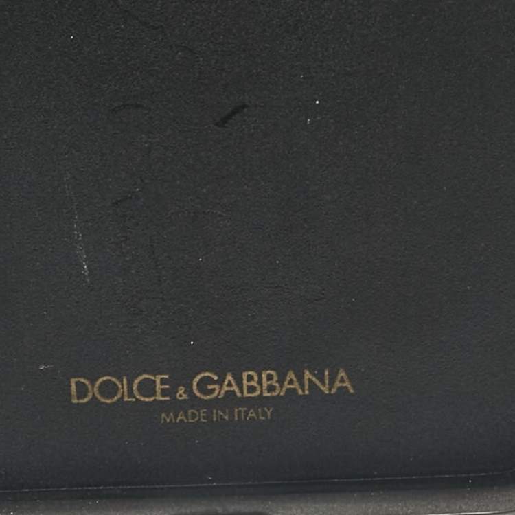 Pre Owned Dolce & Gabbana Red/Black DG Logo Crystals iPhone X Case 