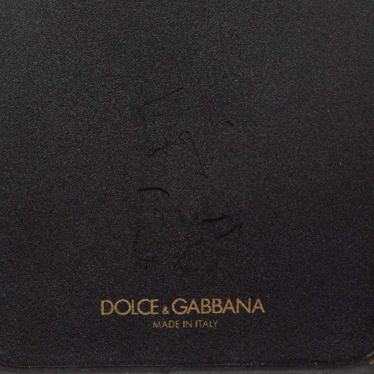 Pre Owned Dolce & Gabbana Black DG Logo Crystals iPhone X Case 