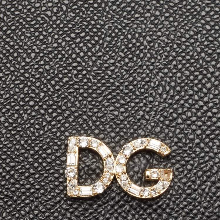 Pre Owned Dolce & Gabbana Black DG Logo Crystals iPhone X Case 