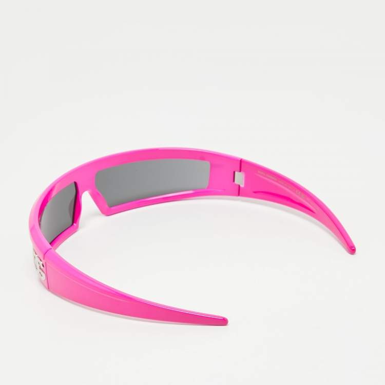 Pre Owned Dolce & Gabbana Pink/Black DG6181 Shield Sunglasses