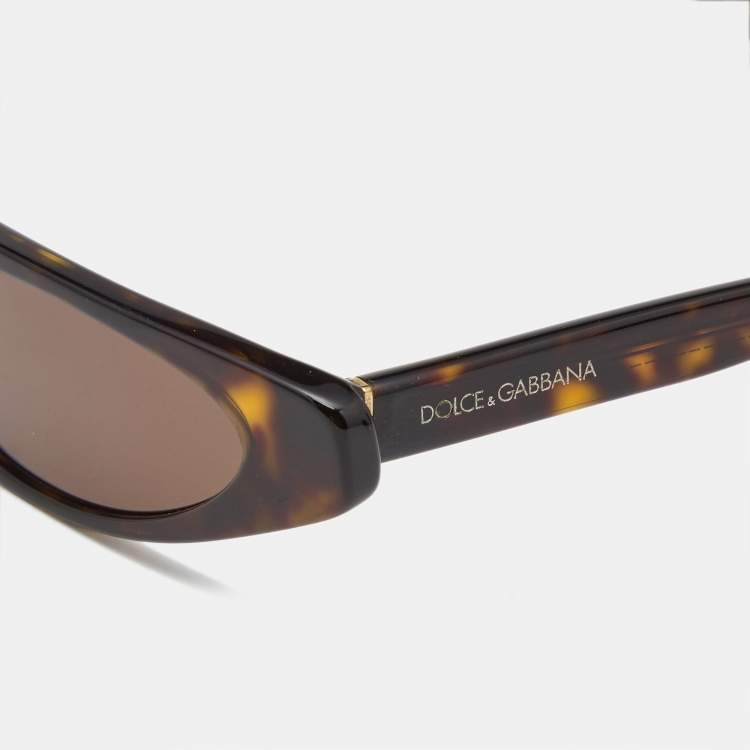 Pre Owned Dolce & Gabbana Brown Tortoise DG4442 Frame Sunglasses