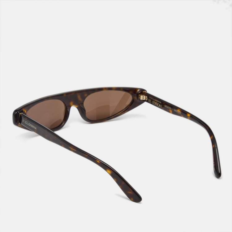 Pre Owned Dolce & Gabbana Brown Tortoise DG4442 Frame Sunglasses