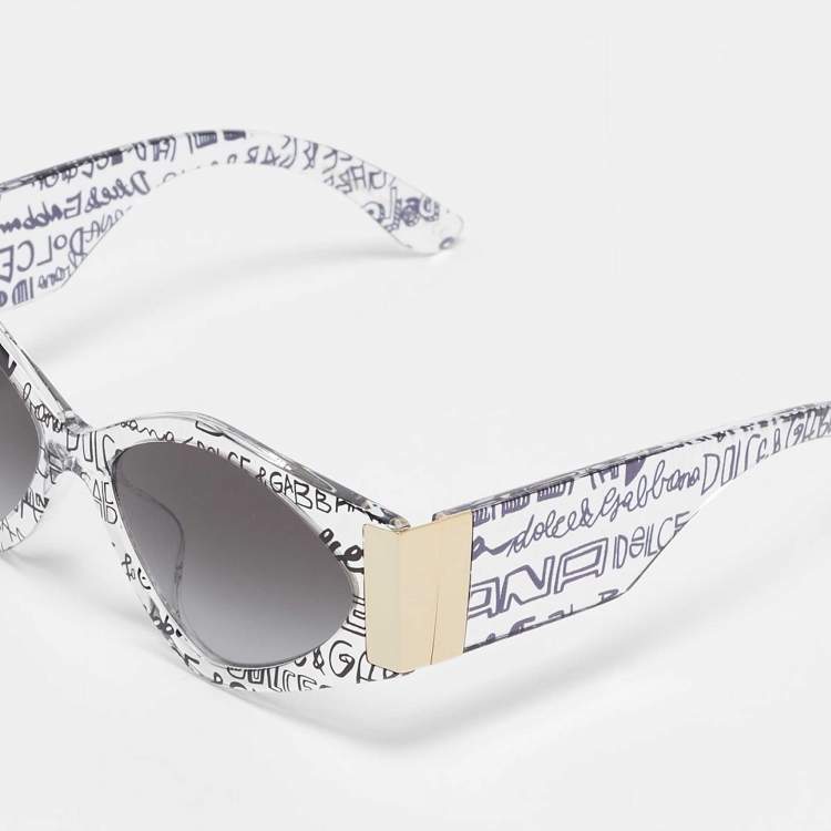 Pre Owned Dolce & Gabbana Black Gradient DG4396 Graffiti Cat Eye Sunglasses