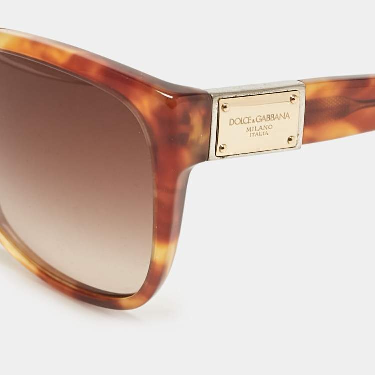 Pre Owned Dolce & Gabbana Havana/Brown Gradient DG 4195 Cat-Eye Sunglasses