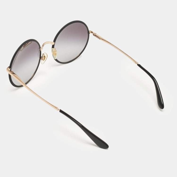 Pre Owned Dolce & Gabbana Black/Grey Gradient DG2155 Round Sunglasses