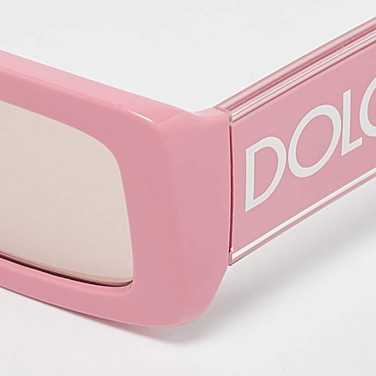 Pre Owned Dolce & Gabbana Pink DG6187 Logo Rectangle Sunglasses