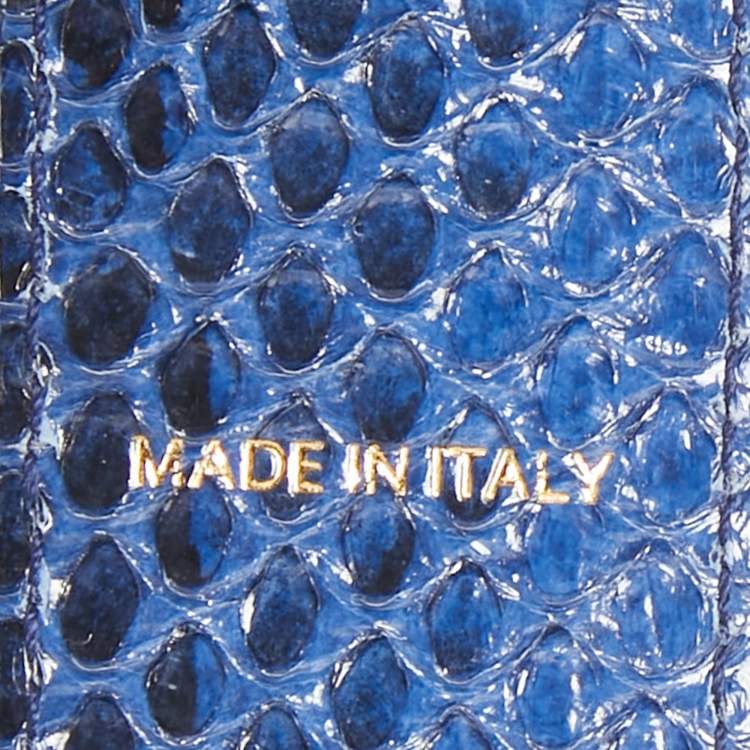 Pre Owned Dolce & Gabbana Blue Snakeskin Embellished Shoulder Bag Strap