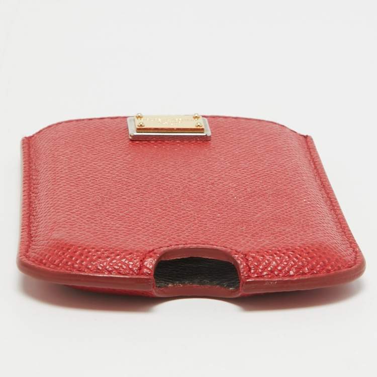 Pre Owned Dolce & Gabbana Red Leather Blackberry Cover